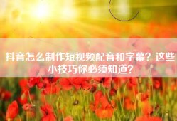 抖音怎么制作短视频配音和字幕？这些小技巧你必须知道？
