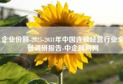 企业份额-2025-2031年中国连锁经营行业全景调研报告-中企顾问网