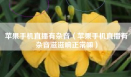 苹果手机直播有杂音（苹果手机直播有杂音滋滋响正常嘛）