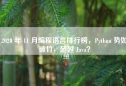 2020 年 11 月编程语言排行榜，Python 势如破竹，超越 Java？
