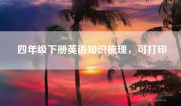 四年级下册英语知识梳理，可打印