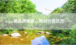 slogan是品牌眼睛，用对价值百万……