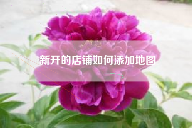 新开的店铺如何添加地图 新开的店铺如何添加地图