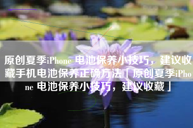 原创夏季iPhone 电池保养小技巧，建议收藏手机电池保养正确方法「原创夏季iPhone 电池保养小技巧，建议收藏」